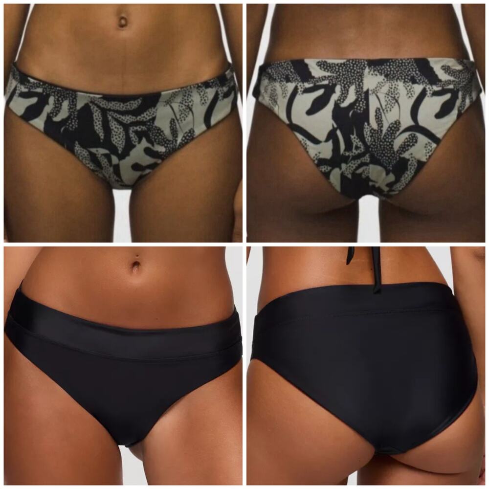 Prana Gemma Reversible Bottom & Summer Wave Bottom Large Seaside Black Swim Set